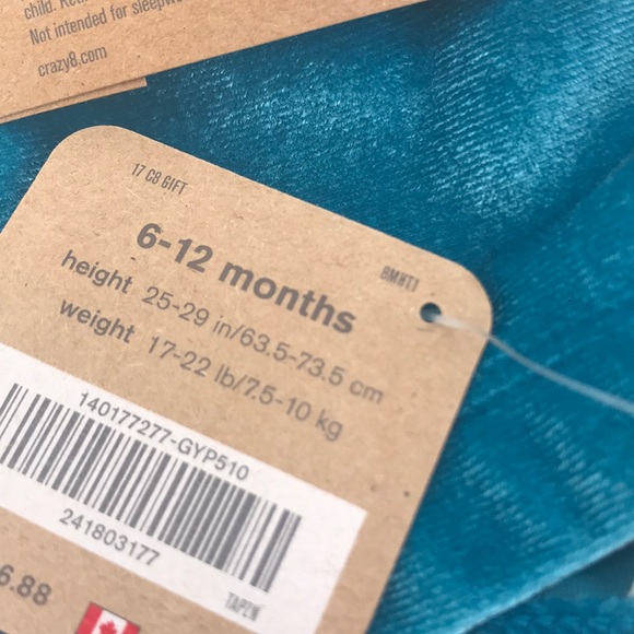 NWT Crazy 8 Girls Size 6-12 Months Leggings - Picture 3 of 3